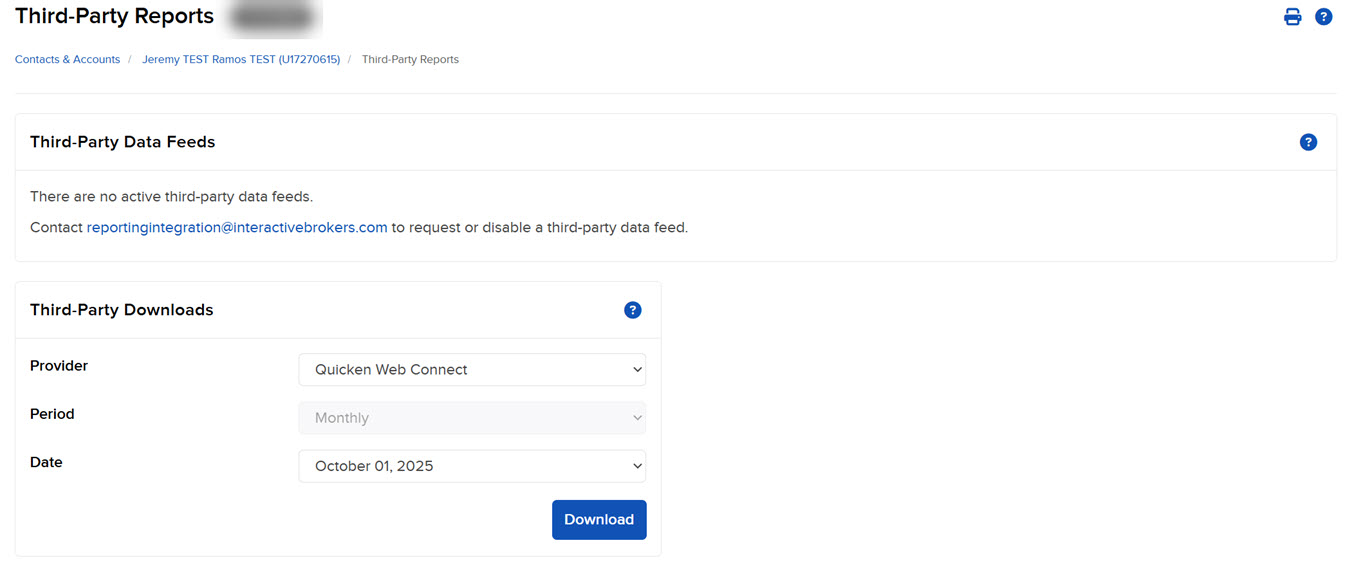 The contact third party reports in portal.